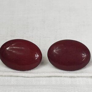 Beautiful Unique Vintage Mookaite Jasper Stone Earrings Post Clip Backs